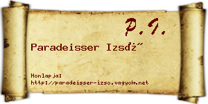 Paradeisser Izsó névjegykártya